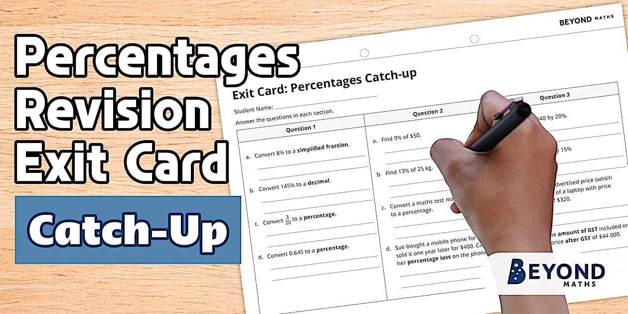 Percentages Revision Exit Card