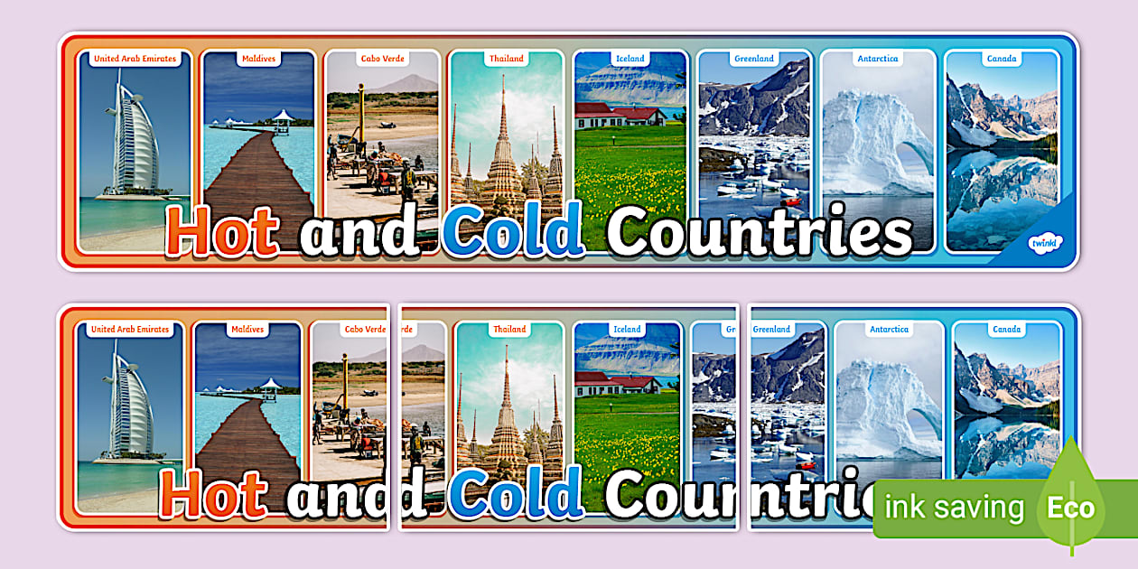 Hot and Cold Countries Photo Display Banner (teacher made)