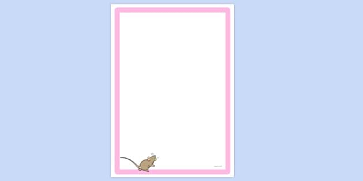 Simple Blank Mouse With Pea In Mouth Page Border