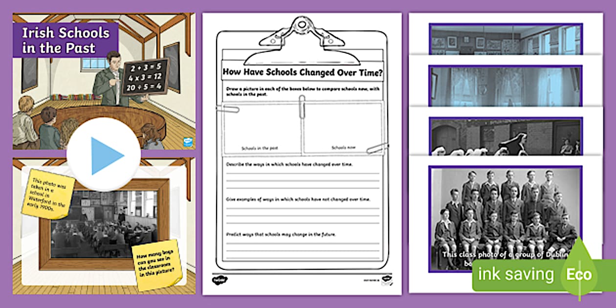 History Third/Fourth Class Schools in the Past Pack - Twinkl