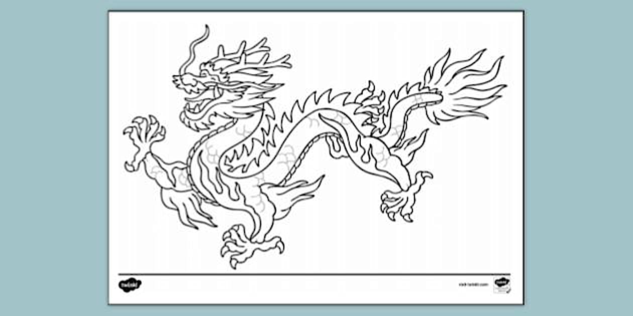 Dragon Colouring Page | Colouring Sheets - Twinkl