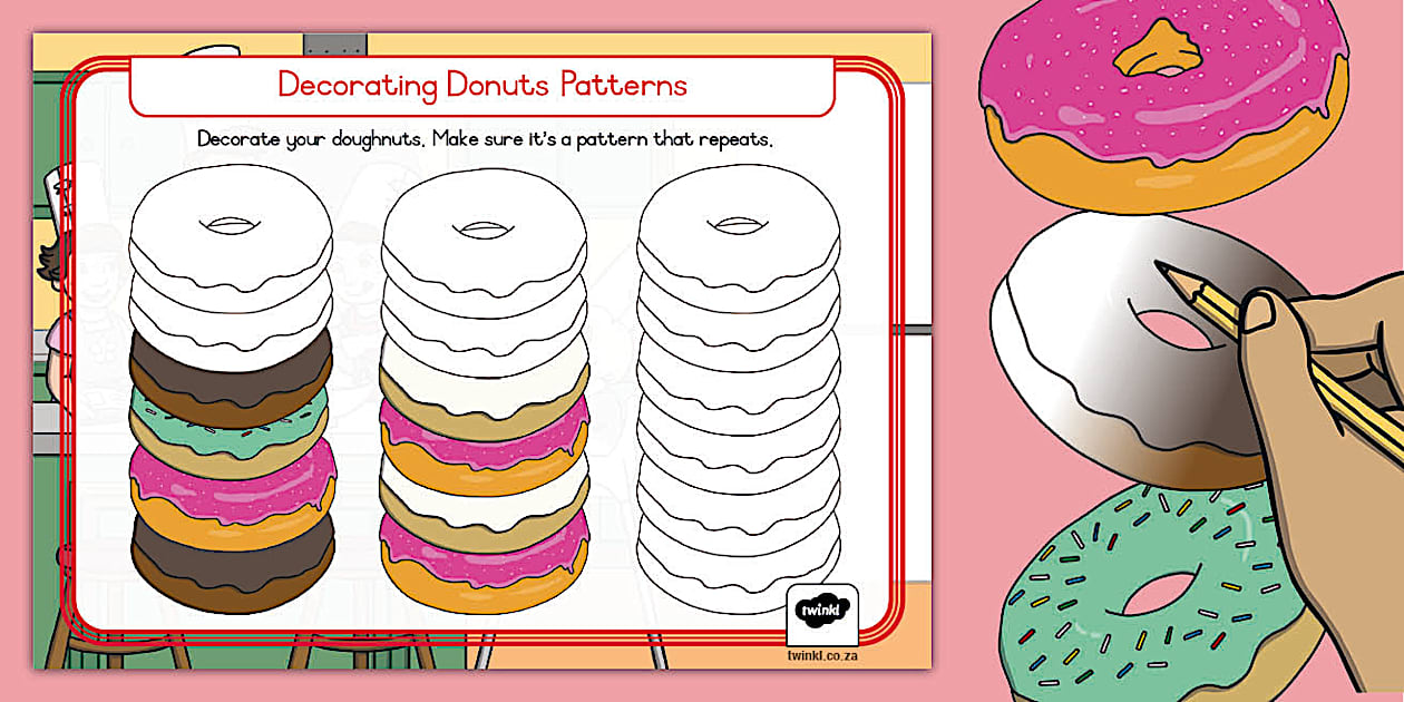 Grade R Decorating Donuts Patterns (teacher made) - Twinkl
