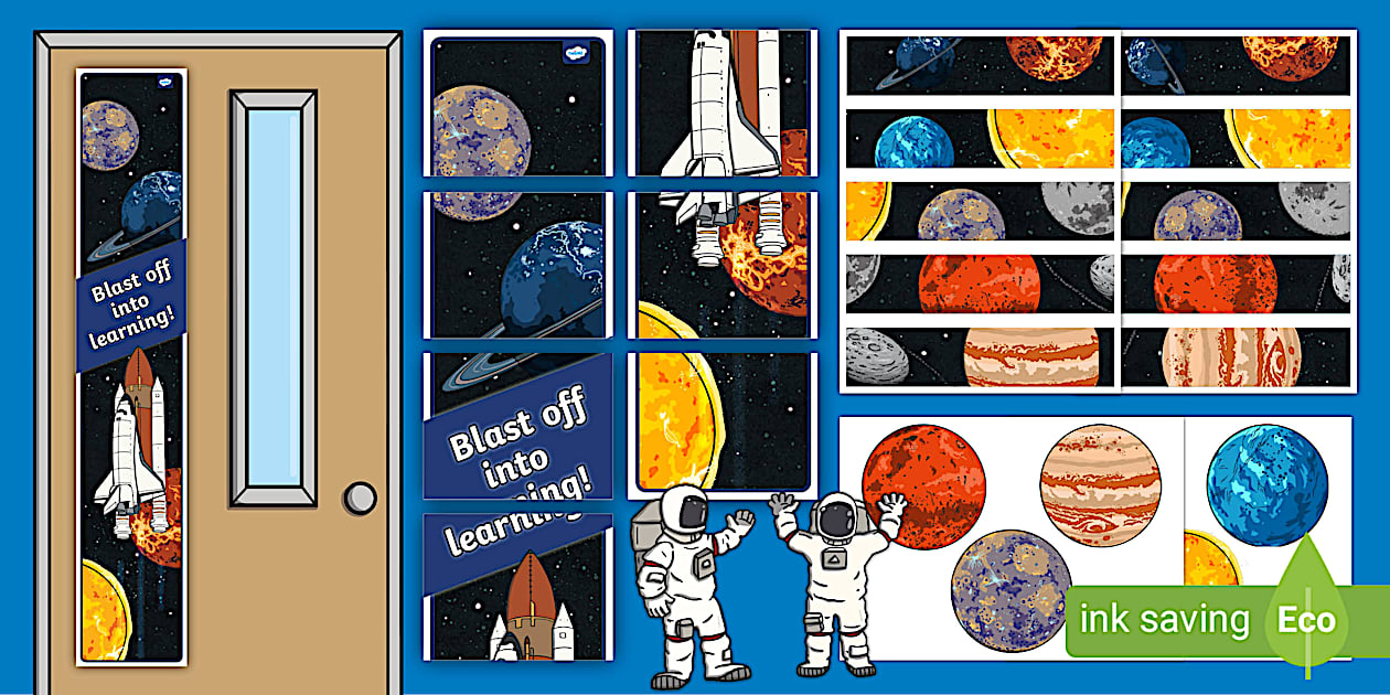 Blast Off into Learning Door Decorating Pack (teacher made)
