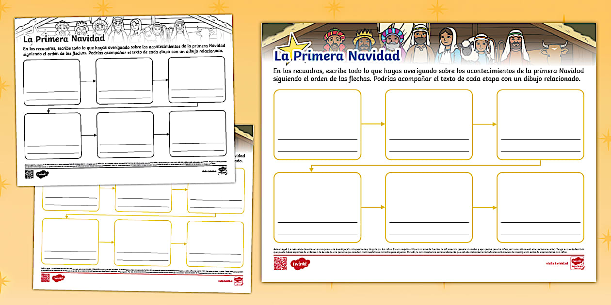 Mapa Mental Secuencial: La Primera Navidad - Twinkl