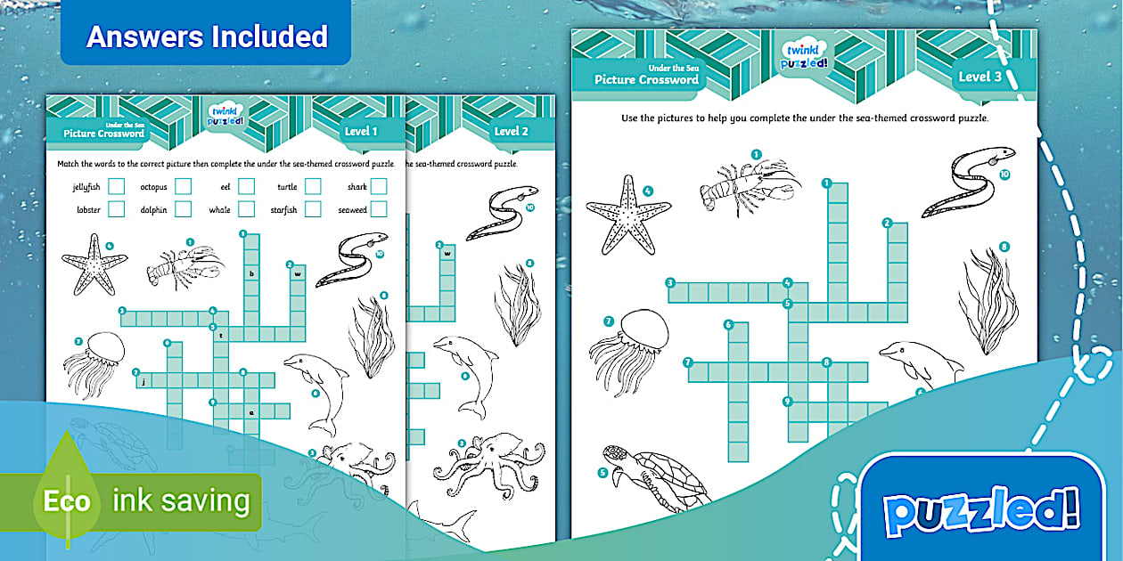 Under the Sea Picture Crossword Picture Puzzle Crossword
