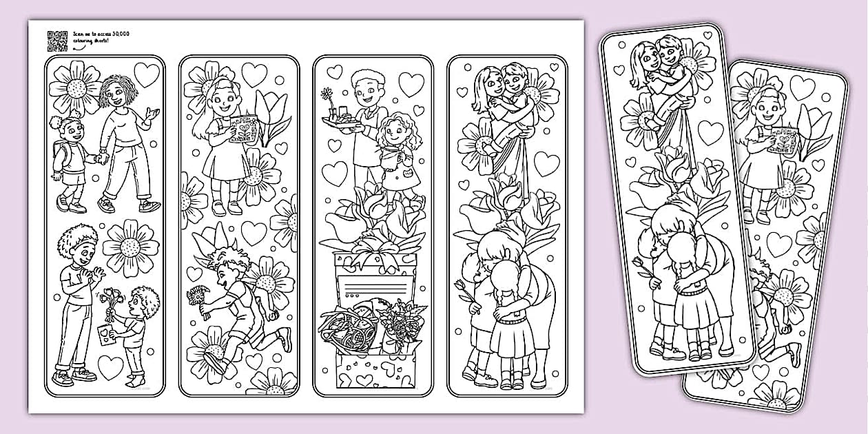 Mother #39 s Day Colouring Bookmark (teacher made) Twinkl