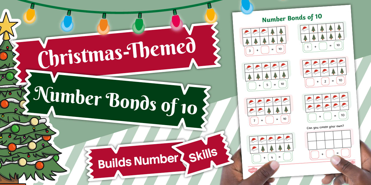 👉 Number bonds of 10 Christmas Ten-Frame Activity