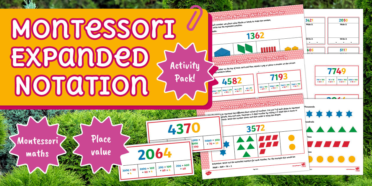 Montessori Expanded Notation Place Value Pack