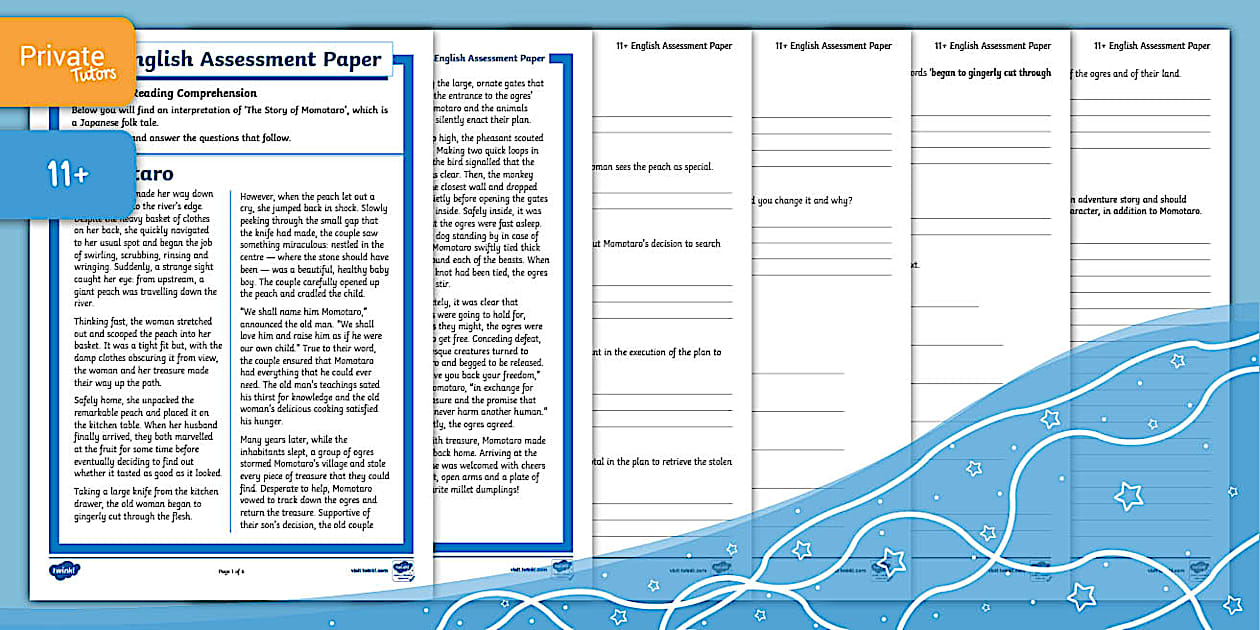 11+ English Practice Assessment Paper (teacher made)