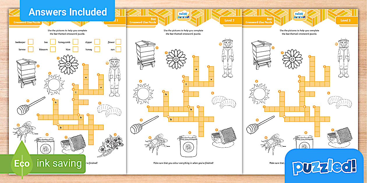Bee Crossword Clue Puzzle World Bee Day Twinkl Resources