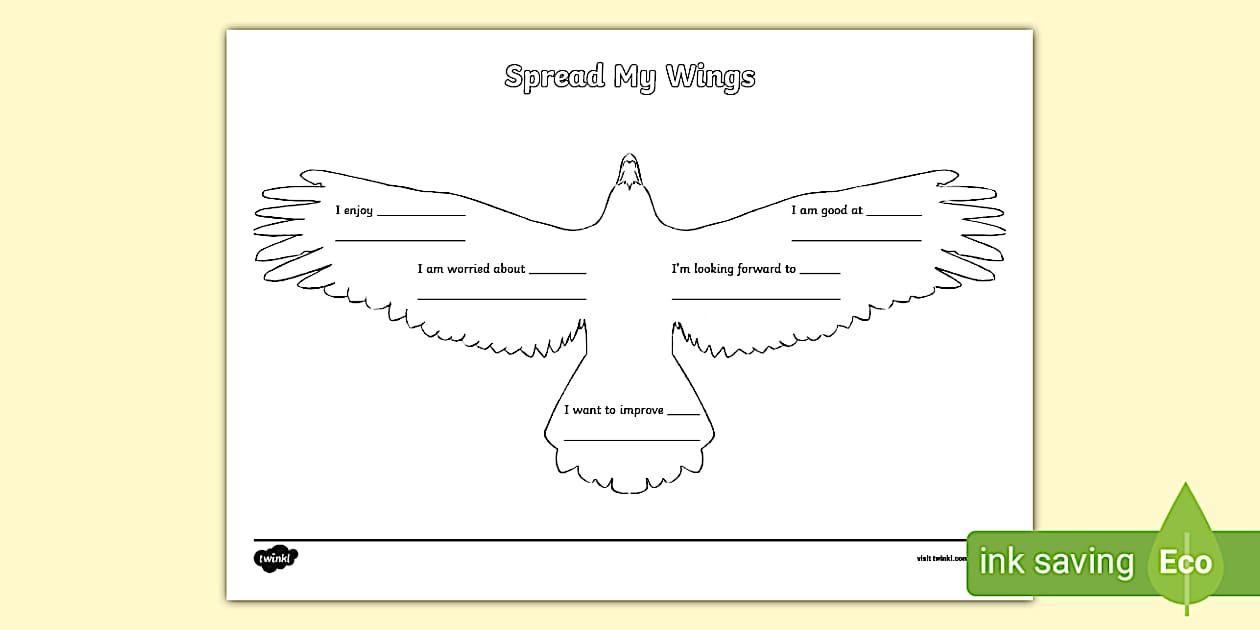 Spreading My Wings Transition Worksheet Twinkl