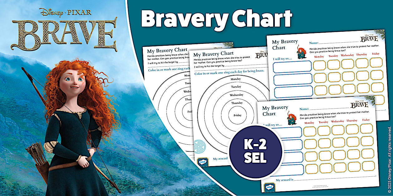 Brave: My Bravery Chart SEL Goal-Tracking Behavior Chart