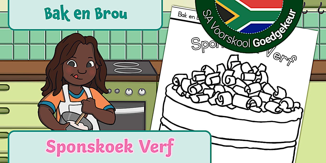 Voorskool - Bak en Brou - Sponskoek Verf Werkkaart