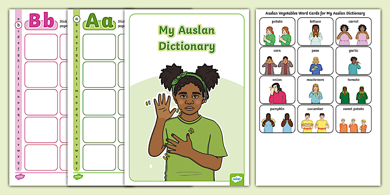 Auslan Vegetables Word Cards For My Auslan Dictionary