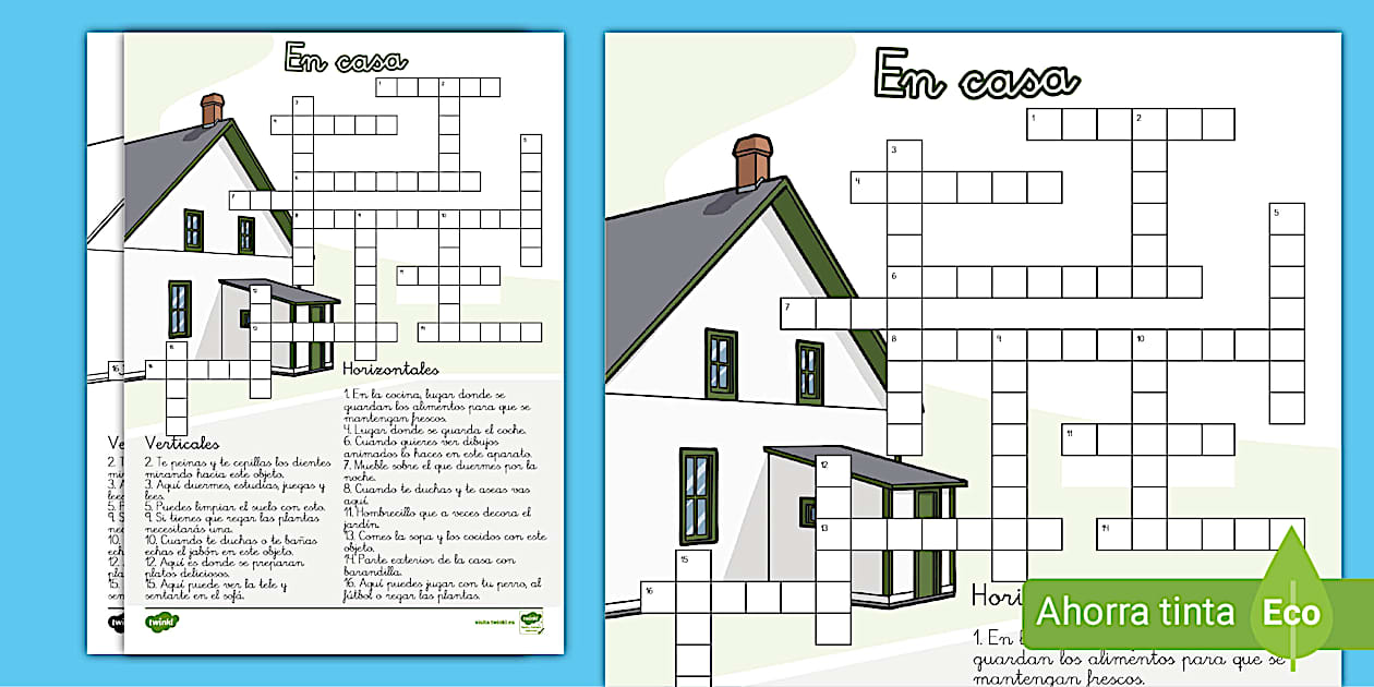 Crucigrama: En casa (Teacher-Made) - Twinkl