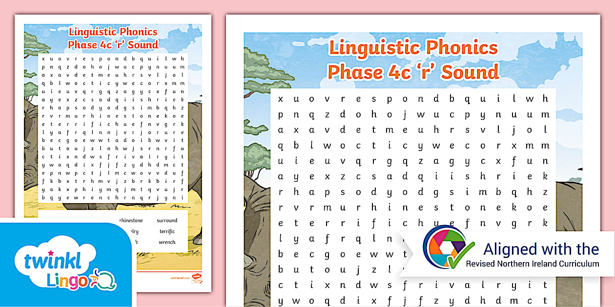 Linguistic Phonics Phase 4c 'r' Sound Word Search - Twinkl