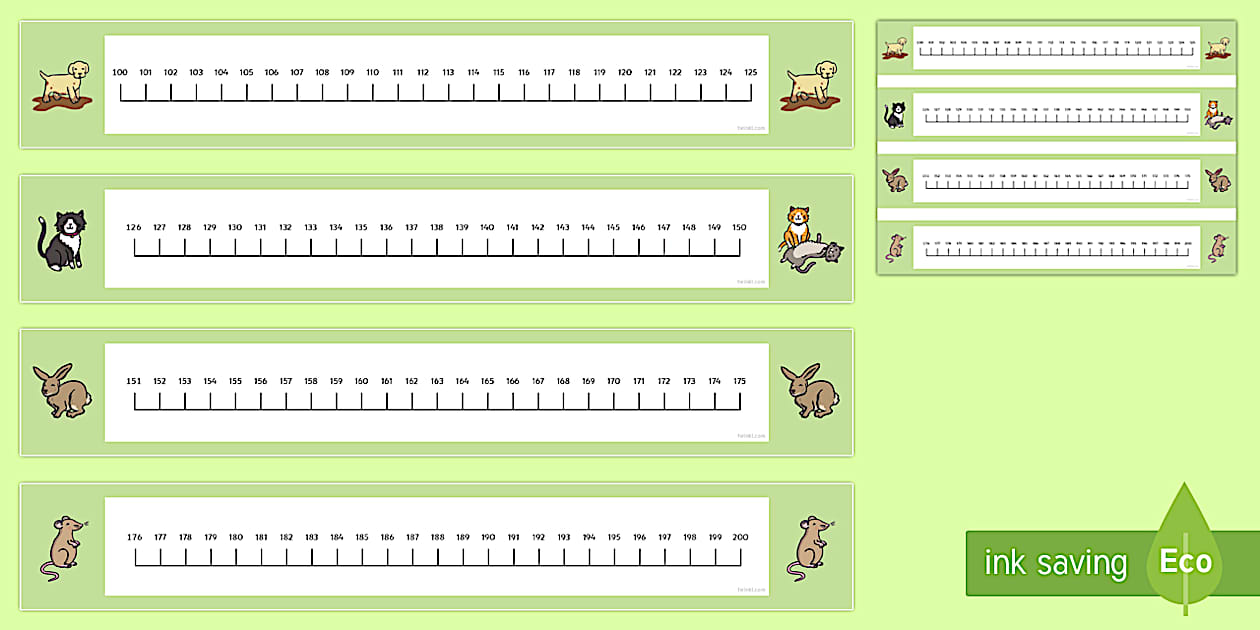 Number Line 100 to 200 in 1's - Maths Resource - Twinkl