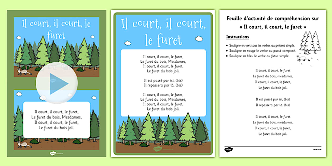 Il Court Il Court Le Furet Nursery Rhyme Pack French