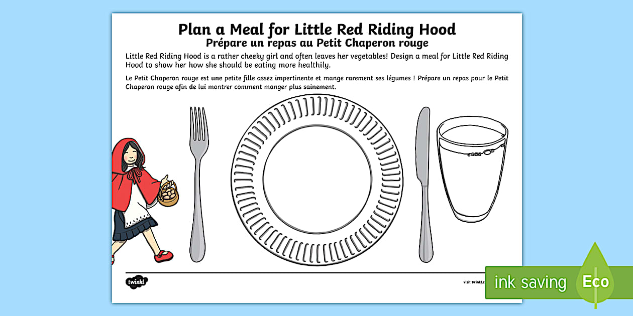 KS1 British Food Fortnight Design a Meal for Little Red Riding Hood ...