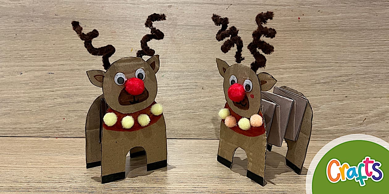 Reindeer Folded Paper Craft - Craft (teacher made) - Twinkl