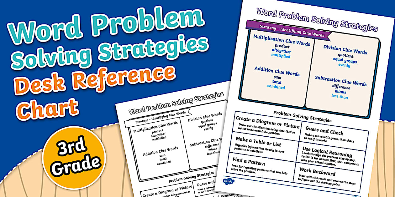 Third Grade Word Problem Solving - Third Grade Word Problem Solving Strategies Desk Reference Chart Us M 1735057841 Ver 2 