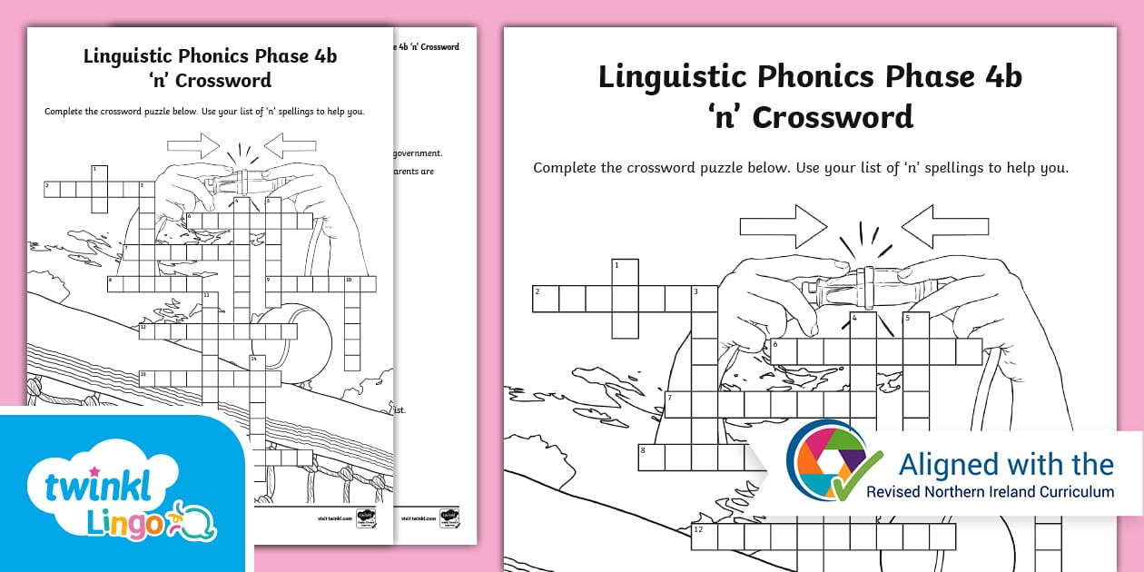 Linguistic Phonics Phase 4b #39 n #39 Crossword