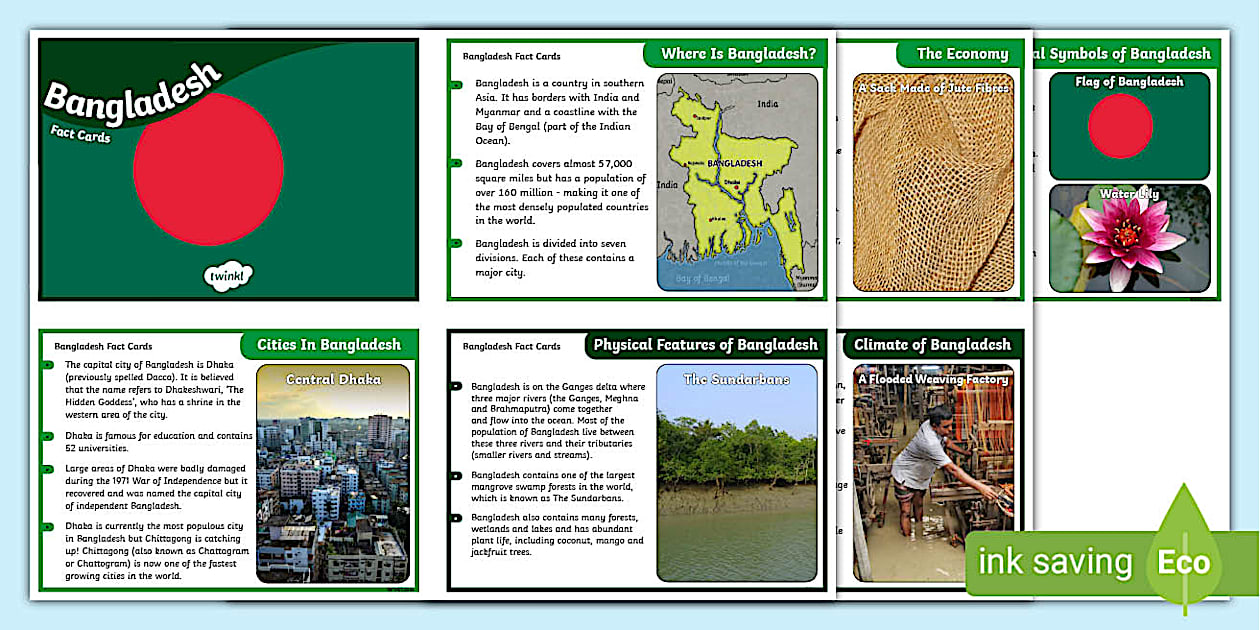 KS2 Bangladesh Fact Cards (teacher made) - Twinkl
