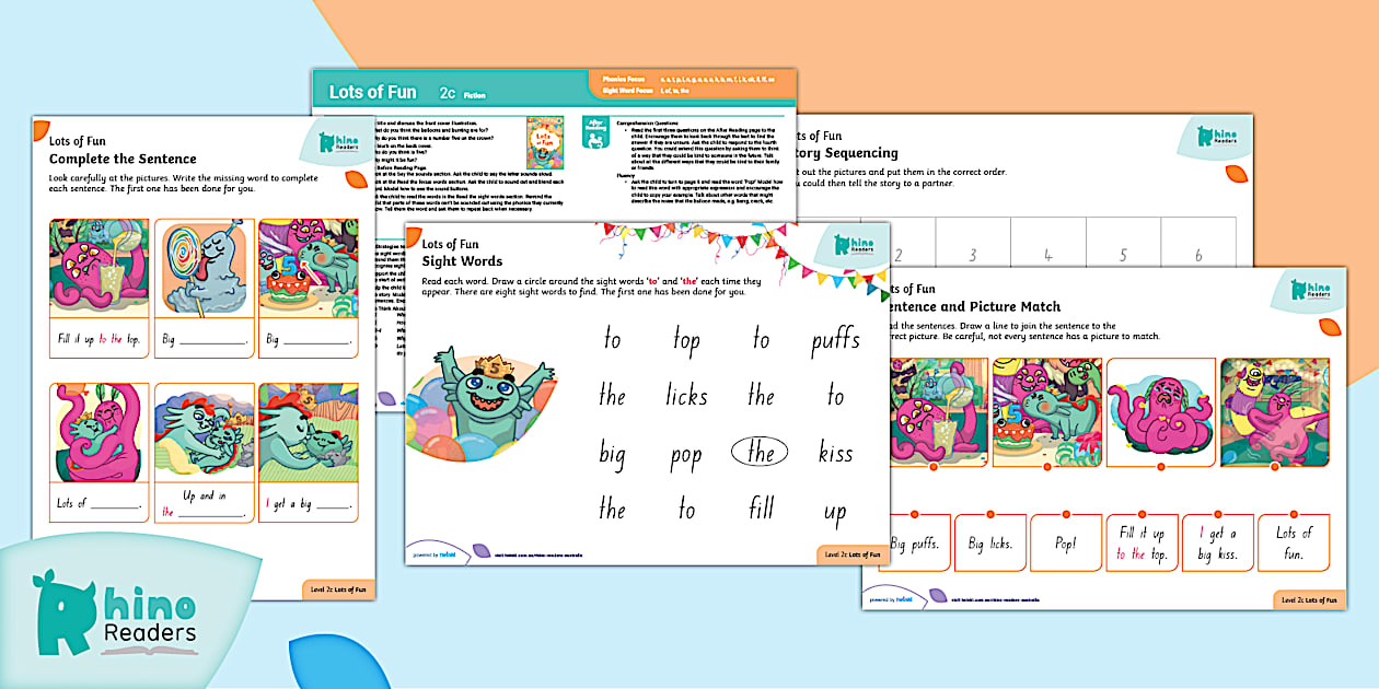Level 2c Lots of Fun Guided Reading Pack (teacher made)