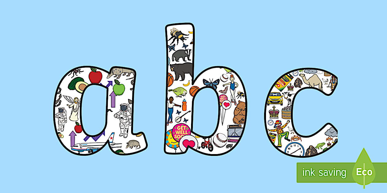 Editable Lower Case Alphabet Visual Object Display Lettering