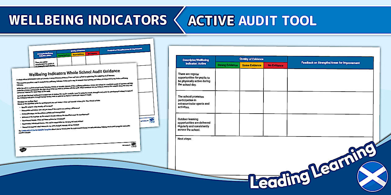 Wellbeing Indicators Whole School Audit - Active