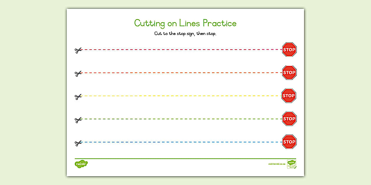 Preschool- Cutting on Lines - Horizontal (teacher made)