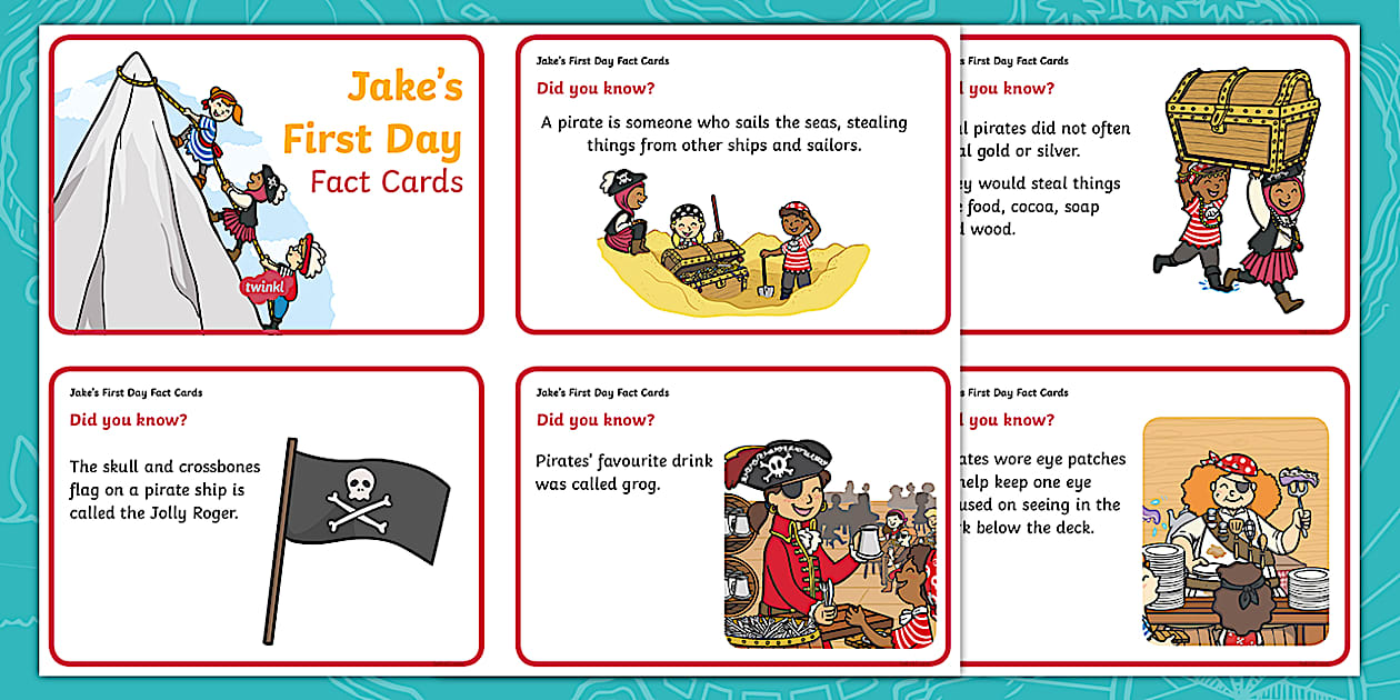 Jake's First Day Jake's First Day Pirate Fact Cards (professor feito)