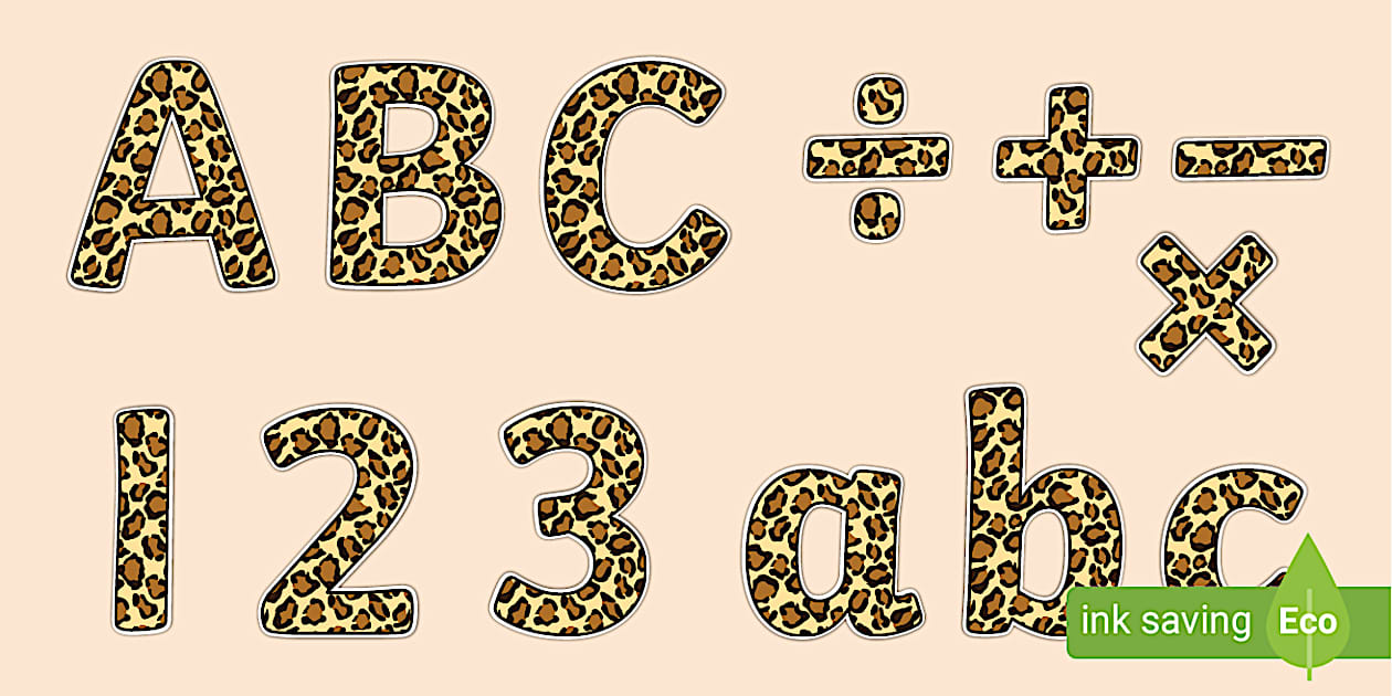 Leopard Pattern Display Lettering (teacher made) - Twinkl