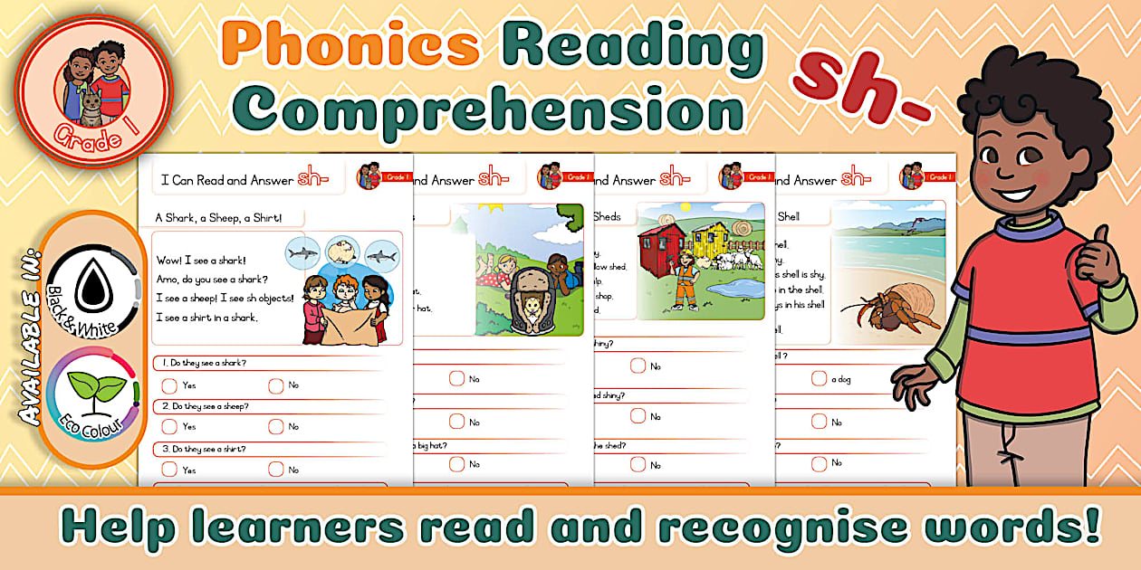 Grade 1 Phonics - Reading Comprehension - sh- (CAPS Aligned)