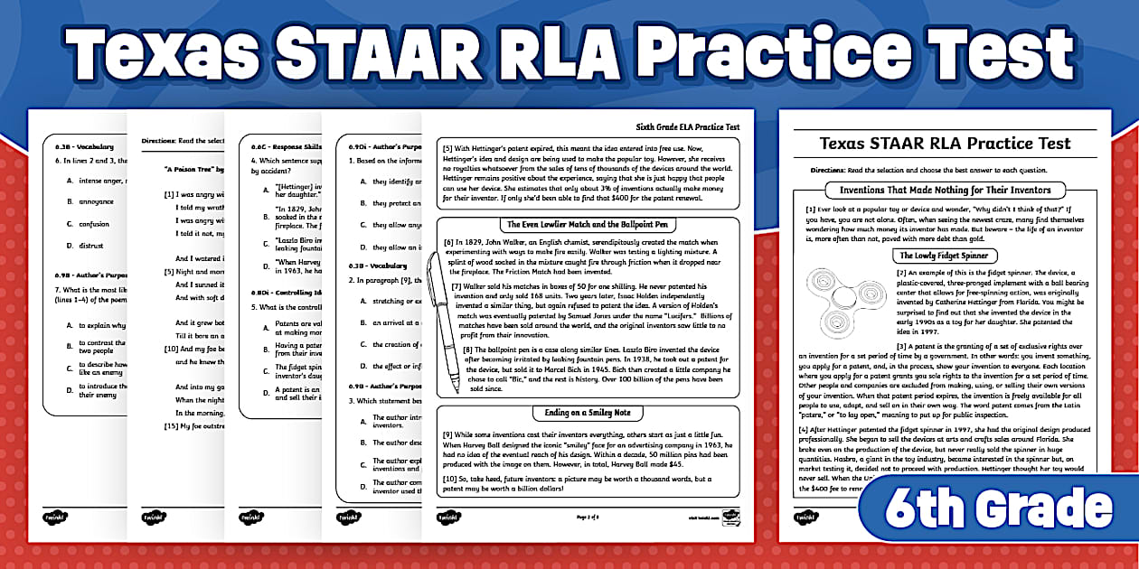 Sixth Grade RLA Practice Test | Texas STAAR Test Prep