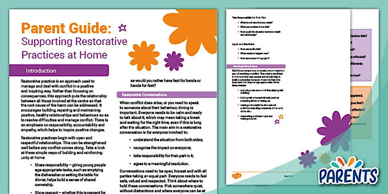Parent Guide: Supporting Restorative Practices at Home