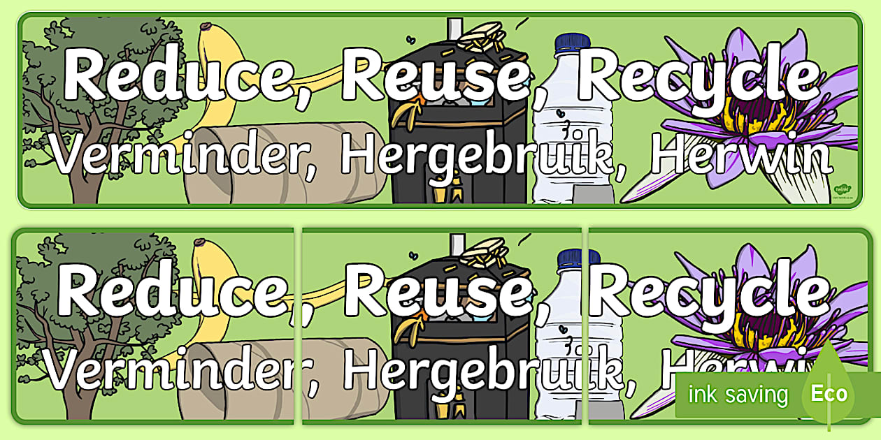 Eco And Recycling Reduse Reuse Recycle Display Banner