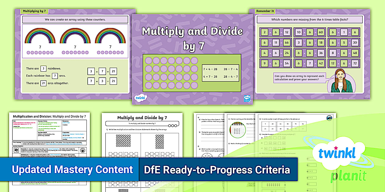 👉 Y4 Multiplication and Division Facts PlanIt Maths Lesson 7