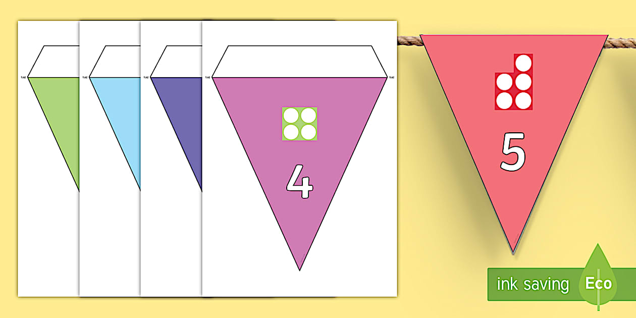 Number Line to 50 with Counting Shapes Bunting - Twinkl