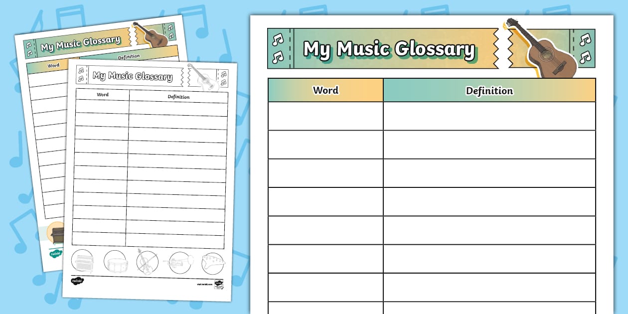 👉 Music Glossary Writing Template (teacher made) Twinkl
