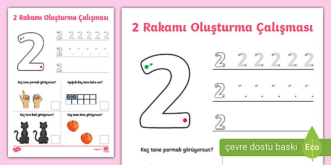 Sayı Oluşturma Etkinlik Sayfası | 2 Rakamı - Twinkl