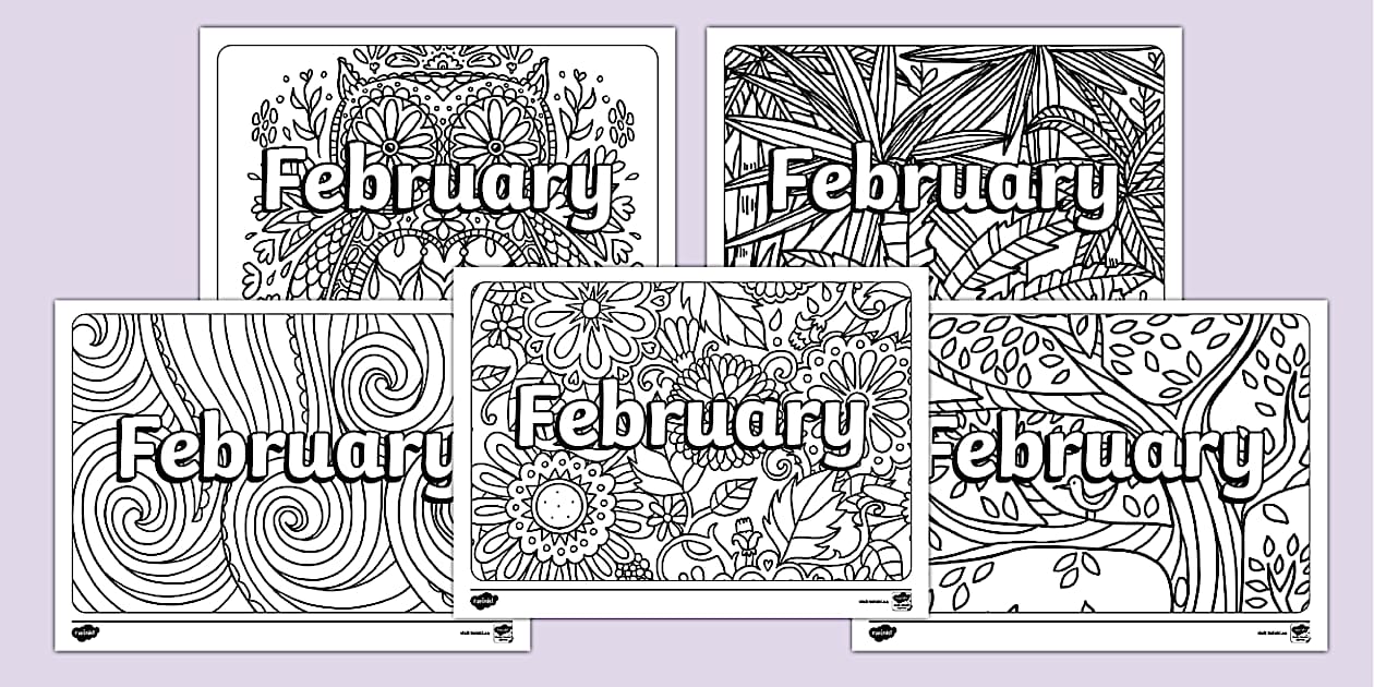 February Mindfulness Colouring Activity Sheet (Teacher-Made)