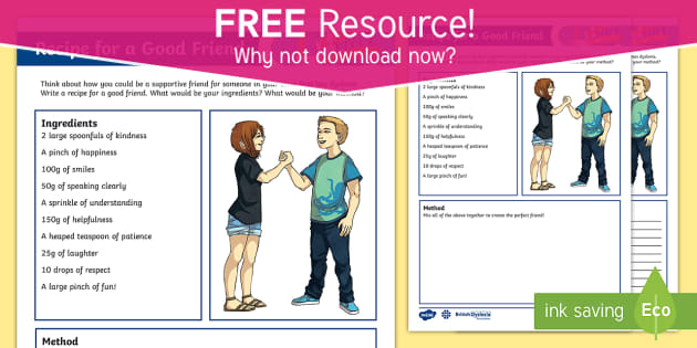 Free How To Be A Good Friend British Dyslexia Association