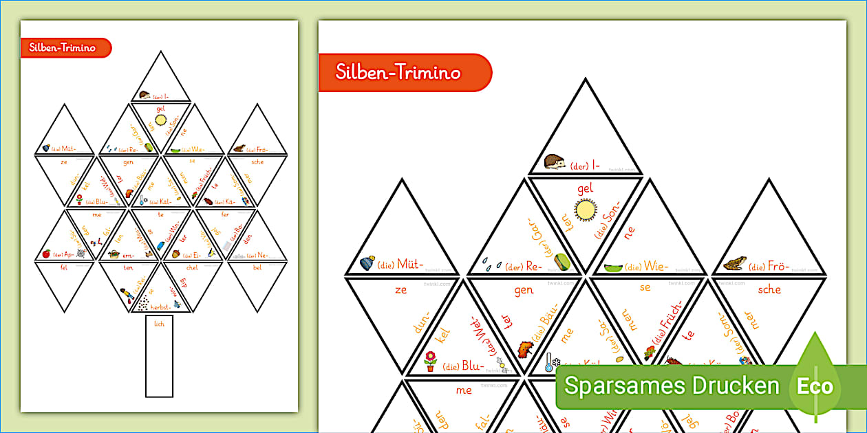 Silbentrennung mit Trimino: Übungen zum Silben lesen