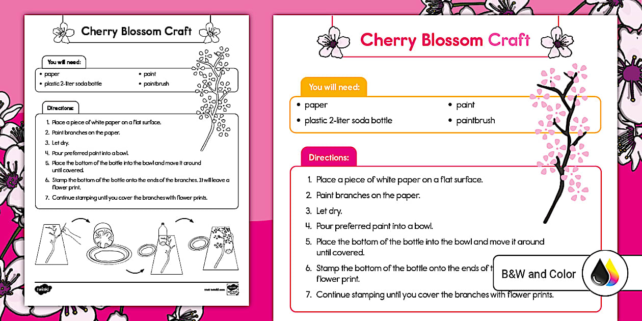 Cherry Blossom Craft (teacher made) - Twinkl