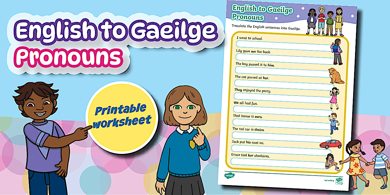 English to Gaeilge Pronouns Translation Activity