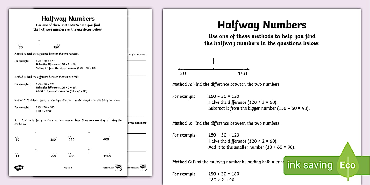 👉 Halfway Numbers Activity - Twinkl