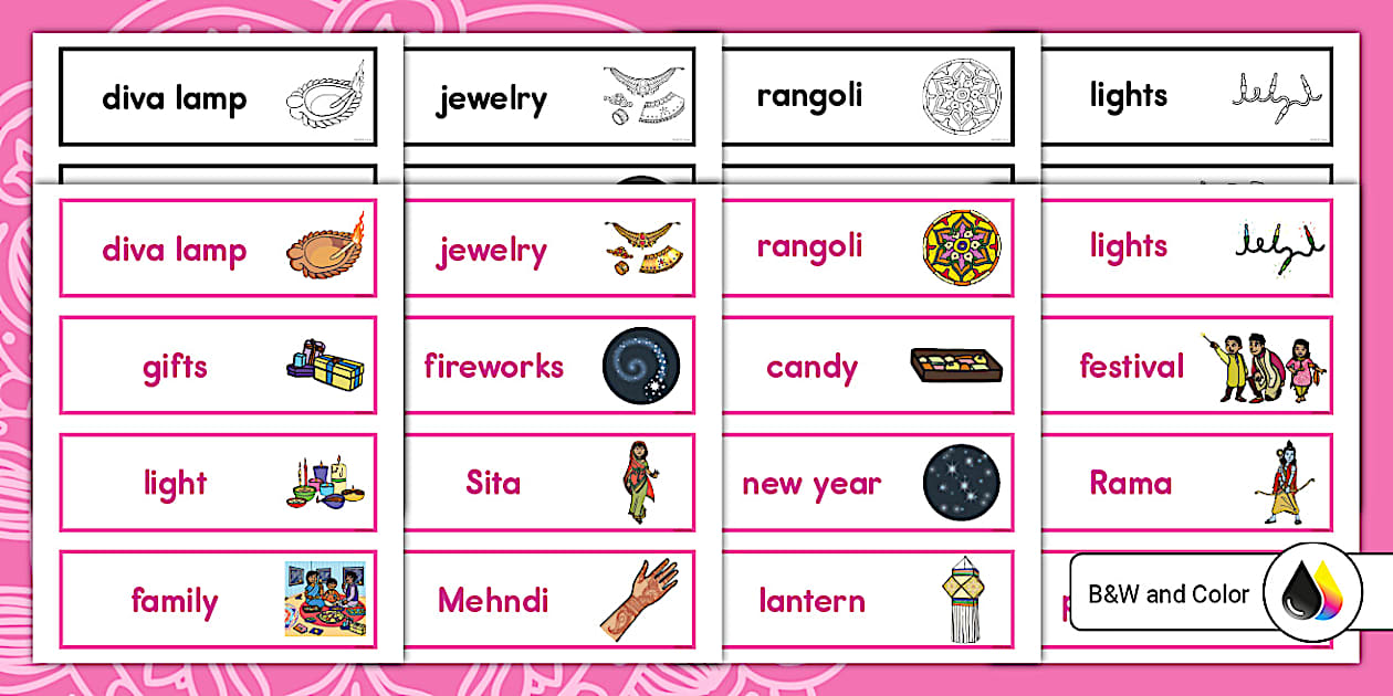 Diwali Vocabulary Cards | 2nd Grade Resource | Twinkl USA