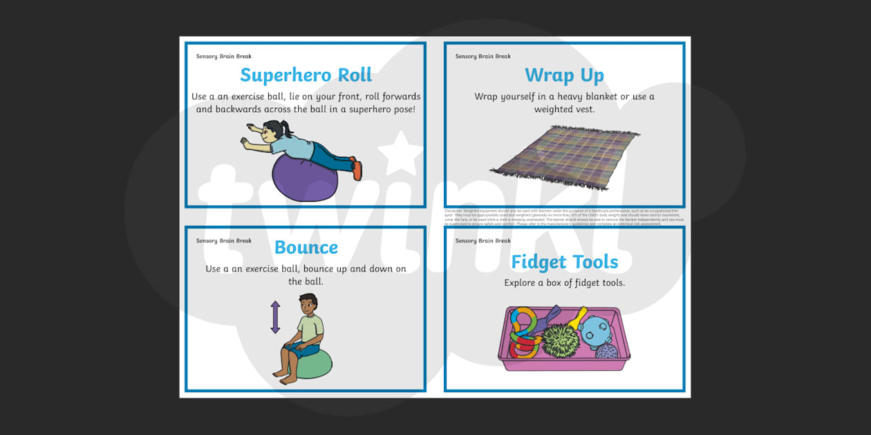 Classroom Sensory Break Activities - Activity Cards