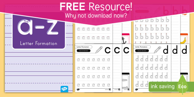 Free A Z Lowercase Letter Formation Practice Booklet